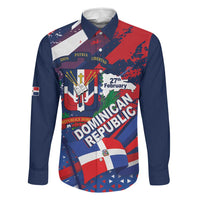 Dominican Republic Independence Day Family Matching Summer Maxi Dress and Hawaiian Shirt 27th February Coat Of Arms Grunge Texture