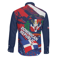 Dominican Republic Independence Day Family Matching Summer Maxi Dress and Hawaiian Shirt 27th February Coat Of Arms Grunge Texture