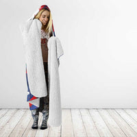 Dominican Republic Independence Day Hooded Blanket 27th February Coat Of Arms Grunge Texture