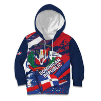 Dominican Republic Independence Day Kid Hoodie 27th February Coat Of Arms Grunge Texture