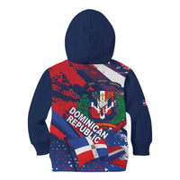 Dominican Republic Independence Day Kid Hoodie 27th February Coat Of Arms Grunge Texture