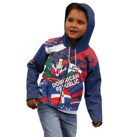 Dominican Republic Independence Day Kid Hoodie 27th February Coat Of Arms Grunge Texture