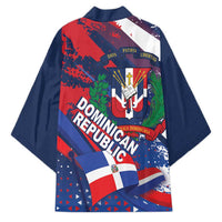Dominican Republic Independence Day Kimono 27th February Coat Of Arms Grunge Texture