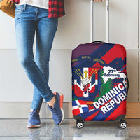 Dominican Republic Independence Day Luggage Cover 27th February Coat Of Arms Grunge Texture