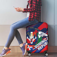 Dominican Republic Independence Day Luggage Cover 27th February Coat Of Arms Grunge Texture