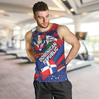 Dominican Republic Independence Day Men Tank Top 27th February Coat Of Arms Grunge Texture