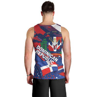 Dominican Republic Independence Day Men Tank Top 27th February Coat Of Arms Grunge Texture
