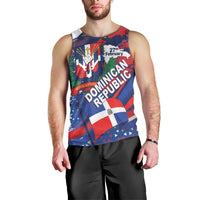 Dominican Republic Independence Day Men Tank Top 27th February Coat Of Arms Grunge Texture