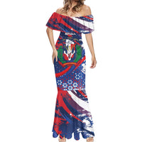 Dominican Republic Independence Day Mermaid Dress 27th February Coat Of Arms Grunge Texture