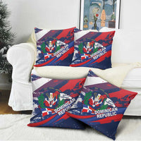Dominican Republic Independence Day Pillow Cover 27th February Coat Of Arms Grunge Texture