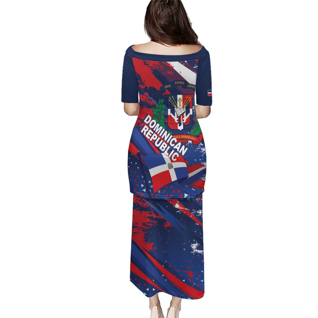 Dominican Republic Independence Day Puletasi 27th February Coat Of Arms Grunge Texture