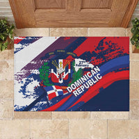 Dominican Republic Independence Day Rubber Doormat 27th February Coat Of Arms Grunge Texture