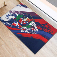 Dominican Republic Independence Day Rubber Doormat 27th February Coat Of Arms Grunge Texture