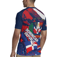 Dominican Republic Independence Day Rugby Jersey 27th February Coat Of Arms Grunge Texture