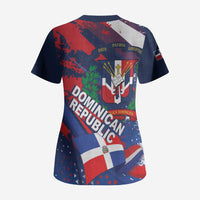 Dominican Republic Independence Day Scrub Top 27th February Coat Of Arms Grunge Texture