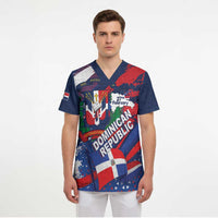 Dominican Republic Independence Day Scrub Top 27th February Coat Of Arms Grunge Texture