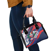 Dominican Republic Independence Day Shoulder Handbag 27th February Coat Of Arms Grunge Texture