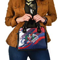 Dominican Republic Independence Day Shoulder Handbag 27th February Coat Of Arms Grunge Texture