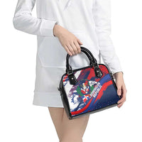 Dominican Republic Independence Day Shoulder Handbag 27th February Coat Of Arms Grunge Texture