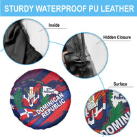 Dominican Republic Independence Day Spare Tire Cover 27th February Coat Of Arms Grunge Texture