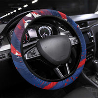 Dominican Republic Independence Day Steering Wheel Cover 27th February Coat Of Arms Grunge Texture