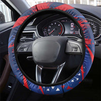 Dominican Republic Independence Day Steering Wheel Cover 27th February Coat Of Arms Grunge Texture