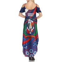Dominican Republic Independence Day Summer Maxi Dress 27th February Coat Of Arms Grunge Texture