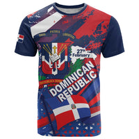 Dominican Republic Independence Day T Shirt 27th February Coat Of Arms Grunge Texture