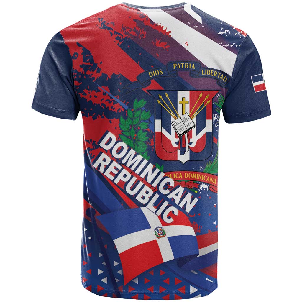 Dominican Republic Independence Day T Shirt 27th February Coat Of Arms Grunge Texture