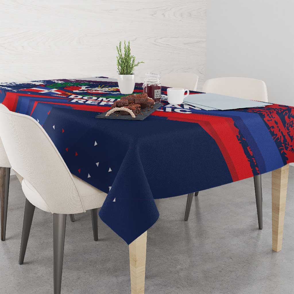 Dominican Republic Independence Day Tablecloth 27th February Coat Of Arms Grunge Texture