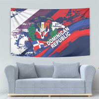 Dominican Republic Independence Day Tapestry 27th February Coat Of Arms Grunge Texture