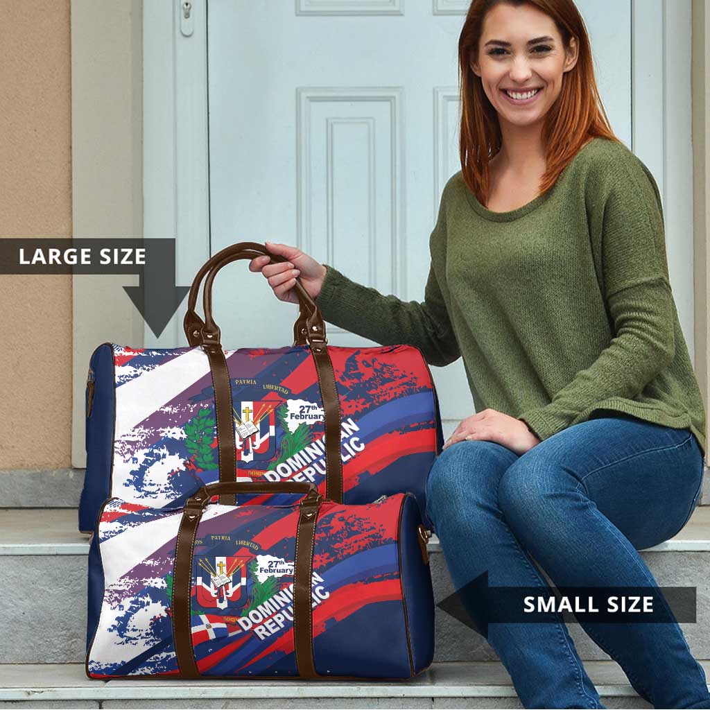 Dominican Republic Independence Day Travel Bag 27th February Coat Of Arms Grunge Texture