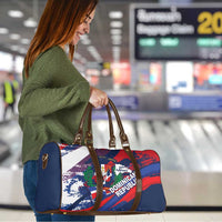 Dominican Republic Independence Day Travel Bag 27th February Coat Of Arms Grunge Texture