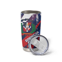 Dominican Republic Independence Day Tumbler Cup 27th February Coat Of Arms Grunge Texture