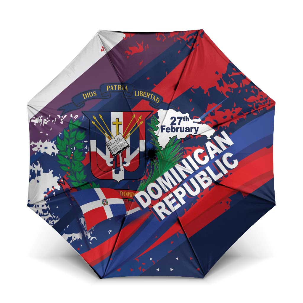 Dominican Republic Independence Day Umbrella 27th February Coat Of Arms Grunge Texture