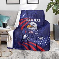 Custom USA Ice Hockey Blanket United States Eagle Mascot