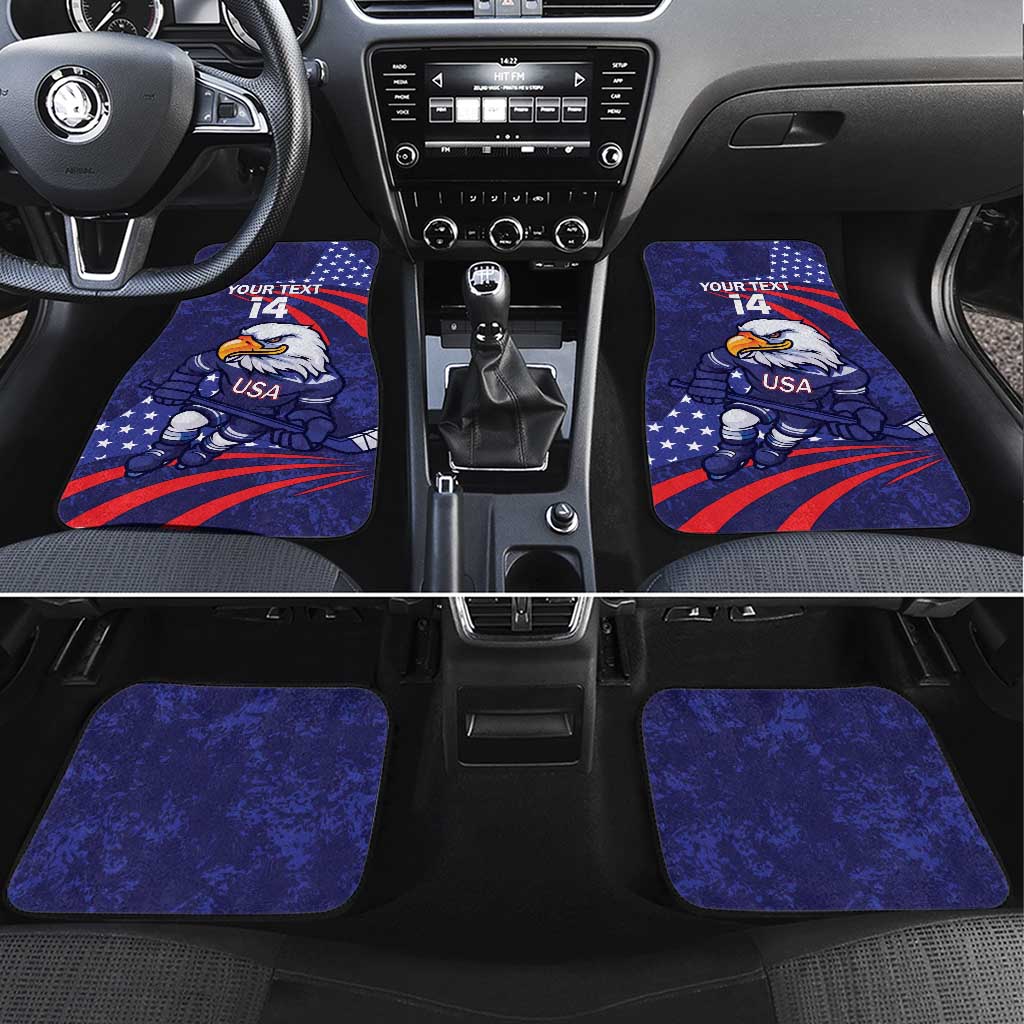 Custom USA Ice Hockey Car Mats United States Eagle Mascot