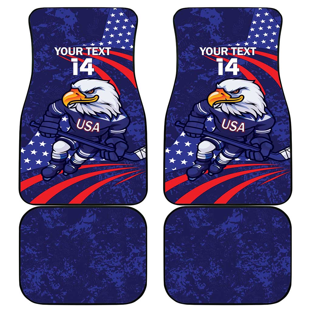 Custom USA Ice Hockey Car Mats United States Eagle Mascot