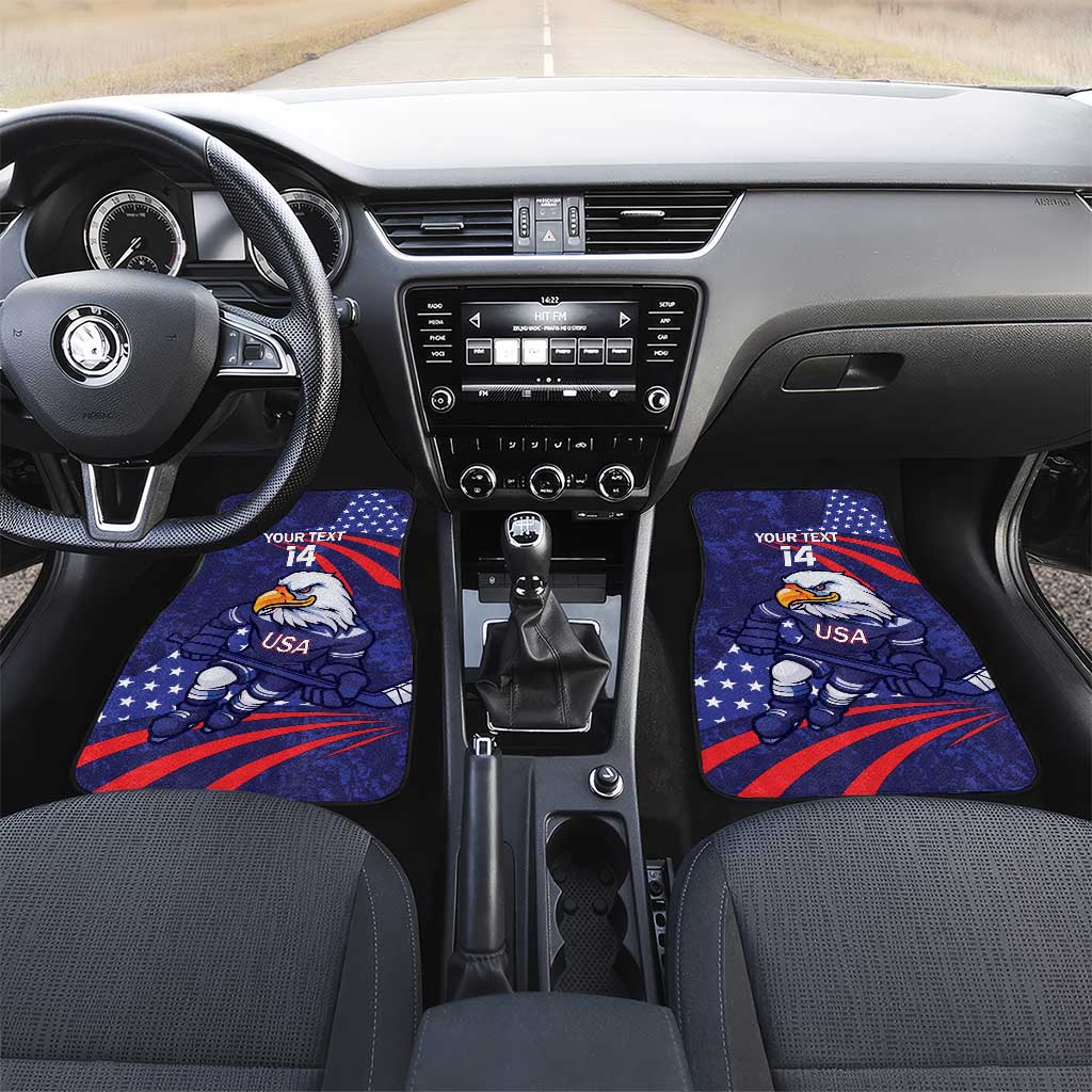 Custom USA Ice Hockey Car Mats United States Eagle Mascot