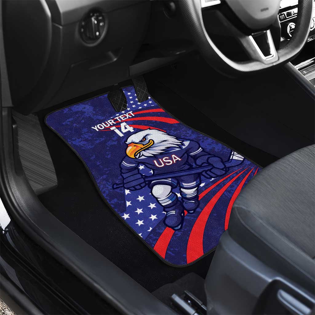 Custom USA Ice Hockey Car Mats United States Eagle Mascot