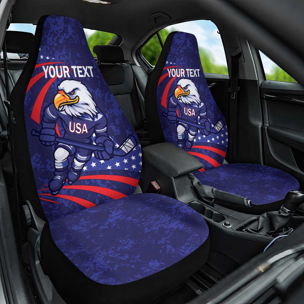 Custom USA Ice Hockey Car Seat Cover United States Eagle Mascot