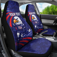 Custom USA Ice Hockey Car Seat Cover United States Eagle Mascot