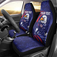 Custom USA Ice Hockey Car Seat Cover United States Eagle Mascot