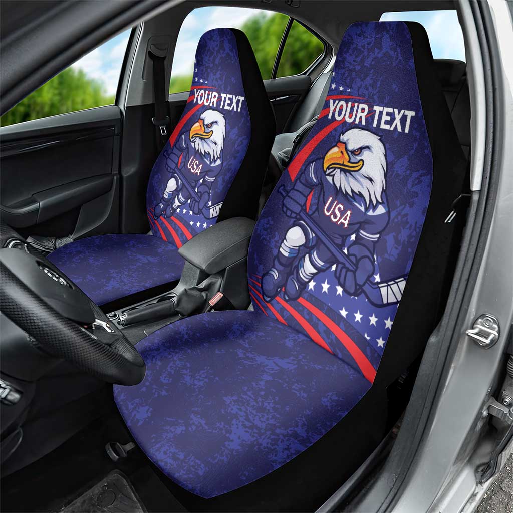 Custom USA Ice Hockey Car Seat Cover United States Eagle Mascot