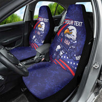 Custom USA Ice Hockey Car Seat Cover United States Eagle Mascot