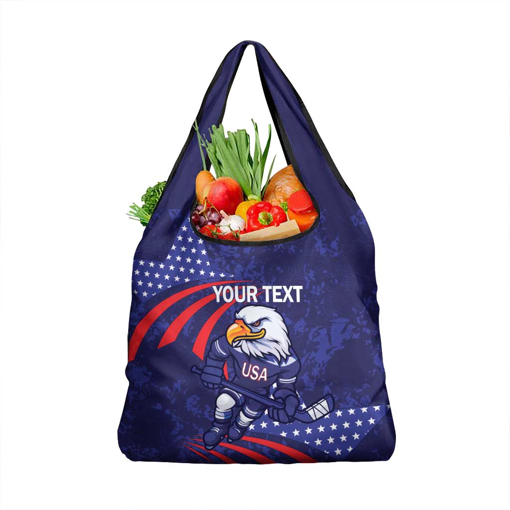 Custom USA Ice Hockey Grocery Bag United States Eagle Mascot