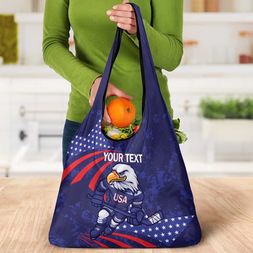 Custom USA Ice Hockey Grocery Bag United States Eagle Mascot