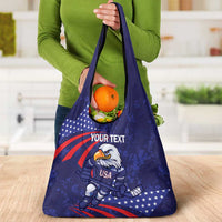 Custom USA Ice Hockey Grocery Bag United States Eagle Mascot