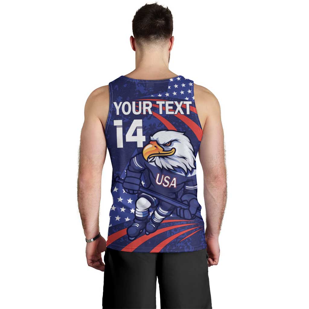 Custom USA Ice Hockey Men Tank Top United States Eagle Mascot