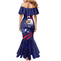 Custom USA Ice Hockey Mermaid Dress United States Eagle Mascot